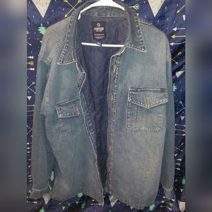 VINTAGE OSHKOSH BARN CHORE DENIM JACKET NYLON LINER SIZE XL GREAT CONDIT…